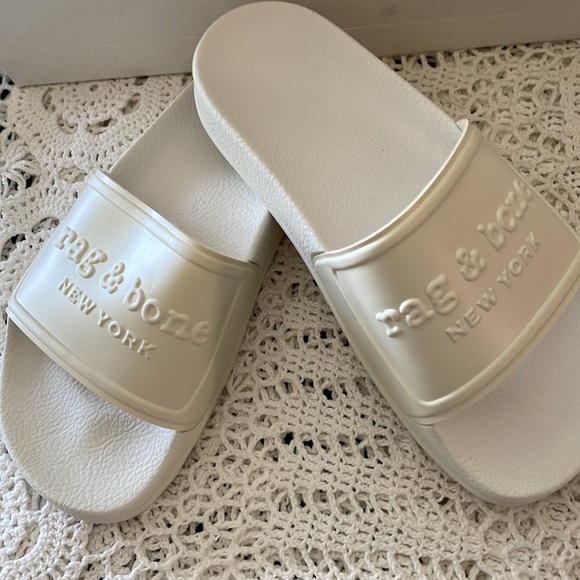 NWT Rag & Bone Pool Slide White Size 6 With Box - Picture 2 of 6